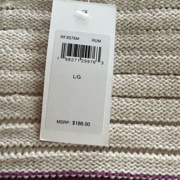 New! Splendid Designer Striped Cream and Purple Women's Acrylic Sweater - Picture 9 of 13